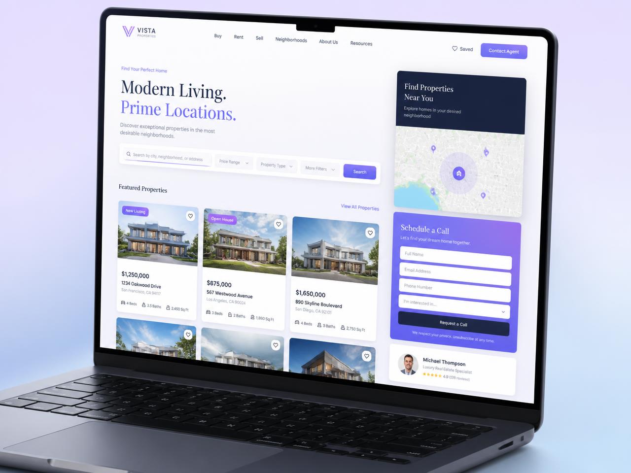 Real Estate website mockup designed by WebShare USA